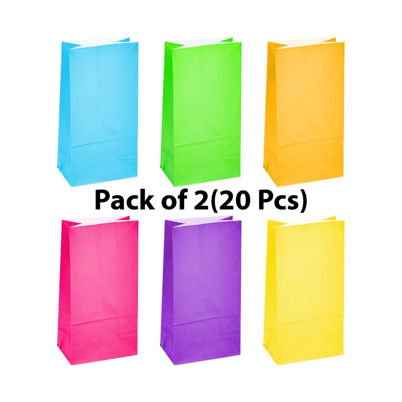 Bright Neon Paper Treat Bags 10 inches tall by 5 inches wide, Parties, and DIY Projects | RAHEEV®